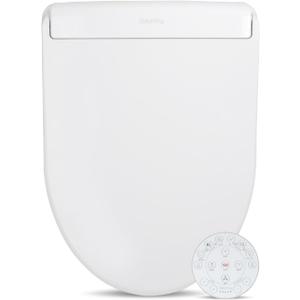 BidetKing Crown Elongated Bidet Toilet Seat, Endless Warm Water, Strong Spray, Backlit Remote, Multi-color LED, Ultra Slim, Stainless Steel Nozzle, Sittable Lid