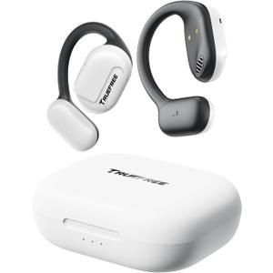 truefree O1 Open Ear Headphones Bluetooth 5.3 Wireless Open Ear Earbuds with 16.2mm Driver, Immersive Stereo Sound, Noise-Cancellation Mic for Clear Calls, 45H Playtime, for Sports Workout (White)
