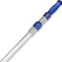 Poolvio 15 FT Telescopic Pool Pole - Adjustable 3 Piece Aluminum Pool Skimmer Pole for Pool Cleaning Skimmer Nets Vacuum Heads & Brushes, Strong Grip & Lock