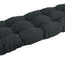 Blazing Needles Twill Tufted Bench Cushion, 60" x 19", Black 1 Count