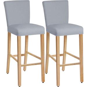 Stretch Removable Washable Dining Room Chair Covers,Bar Stool Covers,Barstool Chair Slipcovers Pub Counter Seat Cover (Light Grey,Set of 2)
