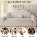 MYSKY HOME Couch Cover for Dogs Washable, Dog Sofa Couch Covers,Washable Non-Slip Couch Sofa Cover Protector Dog Mat for 2 Cushions and Sofas(Oatmeal,27.6" x 70.9")