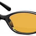 Retro Oval Womens Sunglasses Cat Eye Sunglasses for Women: Chic 90s Sunnies Lightweight Trendy Sun Glasses ((1 Pack)black/Orange)