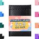 Economic Grade Poly Bubble Mailers 6x10 100 Pack Black Waterproof Self Seal Adhesive Shipping Bags, Cushioning Padded Envelopes for Shipping, Mailing, Packaging Usable 6x9