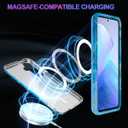 Casetego for Galaxy S25 FE Case,Compatible with MagSafe,[Military Grade Drop Test] Full Body Protection Slim Shockproof Rugged Marble Women Case for Samsung Galaxy S25 FE 6.7 inch,Blue Marble