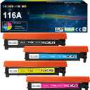 116A Toner Cartridge Set Replacement for HP 116A W2060A W2061A W2062A W2063A for HP Color Laserjet Pro 150A 150nw 178nw 178nwg 179fnw 179fwg Printer Toner (Black,Cyan, Magenta, Yellow 4 Pack)