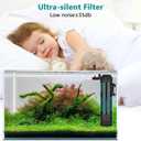 AQQA Aquarium Filter, 211GPH Submersible Fish Tank Filter with Aeration & Rainfall, Multi-Layer Filtration Silent Adjustable Airflow Filter, Oxygenation Circulation Water Pumping for 40-90 Gal Tanks