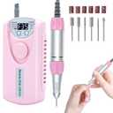 Electric Nail Drill Professional, 35000RPM Nail File Machine with Bits Set & Fast Cooling, Portable for Acrylic Gel Nail Polishing Removing, Manicure Pedicure at Salon & Home Use, Gift for Women (Light Pink)