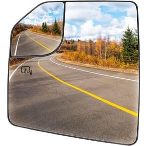 Driver Side Heated Mirror Glass Fits for Ford F-150 2015 2016 2017 2018 2019 2020 Left Convex with Blind Spot Mirror Replacement for FL3Z17K707L