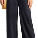 NIMIN Women's Pull On Wide Leg Pants - Drawstring Trousers for Work & Business Casual Comfort (Black, S)