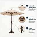 7.5ft Patio Umbrella, Outdoor Table Market Umbrella with Smooth Crank Lift, 6 Windproof Fiberglass Ribs, UPF50+ UV Protection for Deck, Pool, Garden and Backyard