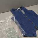 luvamia Jean Vest for Women Denim Strechy Button Down Crewneck Top Casual Summer Sleeveless Denim Vest Women Western Outfit Waistcoat Classic Blue Small US Size 4 Size 6, Size S