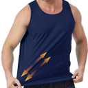Men's UPF 50+ Tank Top Quick Dry Sleeveless Workout Muscle Shirt UV Protection Swimming Beach Summer T Shirts (Blue, L)