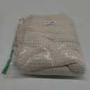 Bedsure Gentlesoft 100% Cotton Blanket Queen Size for Bed - Breathable and Soft, Thick Cozy Waffle Weave Christmas Blanket Gift for Women, Light Beige, 90x90 Inches