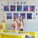 2 x Pasimy Reading Posters Reading Strategies Posters Bulletin Board Decoration Educational Read Poster for Elementary Middle School Library Classroom Decorations(Space)