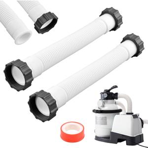2Pcs 11535 Pool Sand Filter Pump Hose &Sealing Tape,16'' Pool-Pump Replacement Hose,1.5'' Dia In-tex Interconnecting Hose,Flexible Water Pool-Hose for Filter Pump,Saltwater Systems