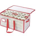 Sattiyrch Plastic Christmas Ornament Storage Box with Trays,Customizable Dividers, Dust-Proof Durable Ornament Organizer Holder,Christmas Storage Containers,Holds 128 x 3 inch Ornaments