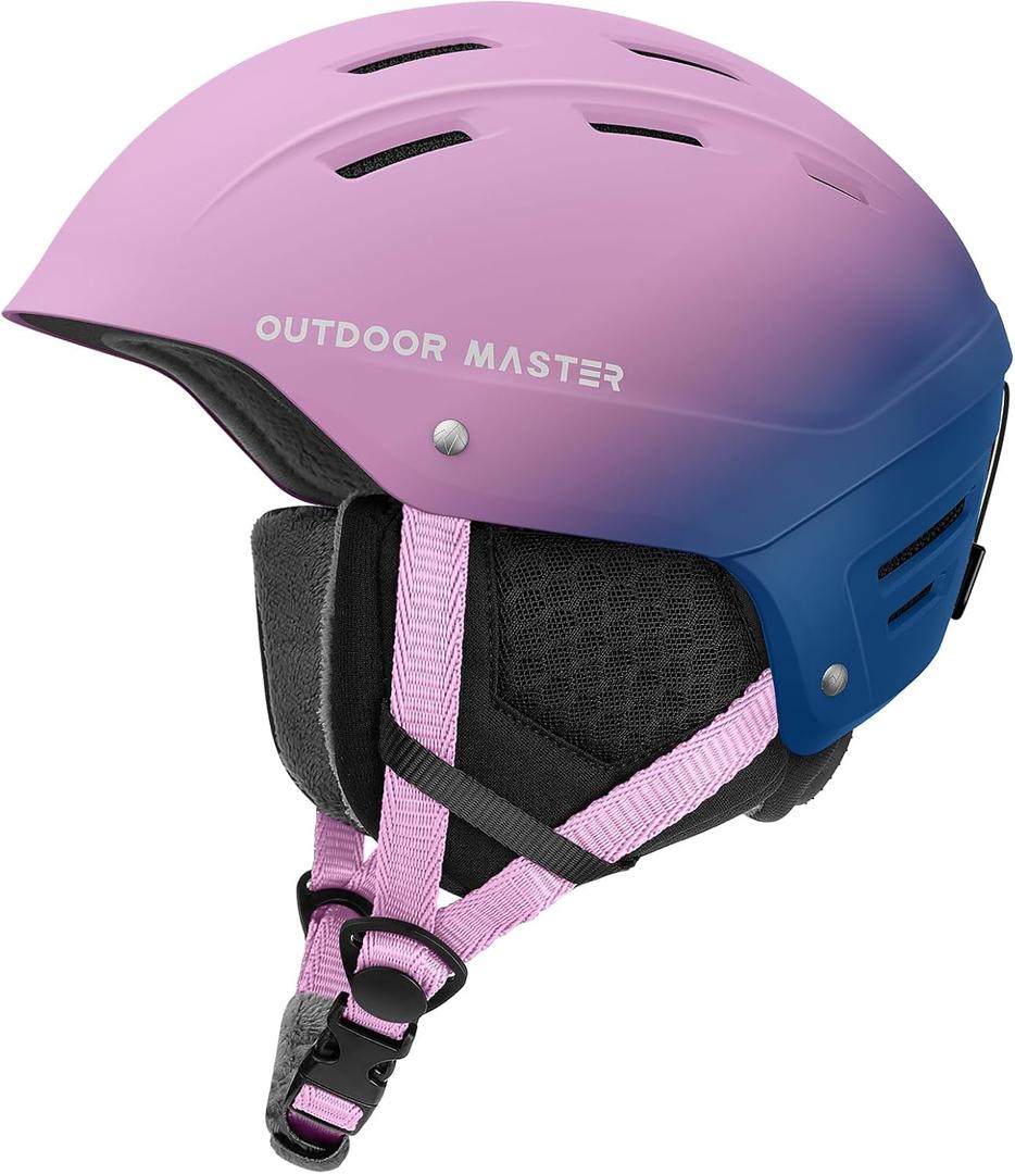 OutdoorMaster Kelvin II Ski Helmet - Snow Sport Helmet Snowboard Helmet for Men Women & Youth (Small, Gradient Purple Blue)
