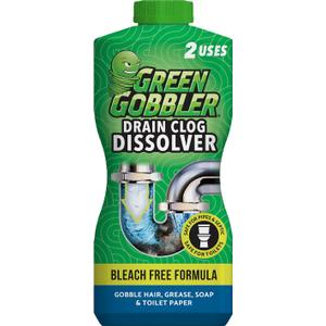 Green Gobbler Drain Clog Dissolver, Drain Opener-Cleaner ,Toilet Clog Remover, 31 oz (15.5 Fl Oz (Pack of 2))