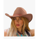 DRESHOW Cowboy Hat for Women and Men Western Felt Cowboy Cowgirl Hat Wide Brim Belt Buckle Retro Fedora Hats Unisex Caps