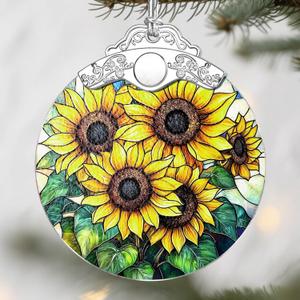 Sunflower Christmas Ornaments: Christmas Tree Ornaments, Holiday Decor for Sunflower Lover, Stocking Stuffers, Birthday Gift, Gift Ideas, Xmas Gifts & Flower Garden Gifts