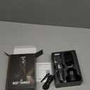 Body Hair & Pubic Hair Trimmer for Men - Electric Ball Shaver with LED Light & Display, Waterproof Wet/Dry Groomer Kit with Wireless Charging & 3 Combs, Ceramic Blade Technology