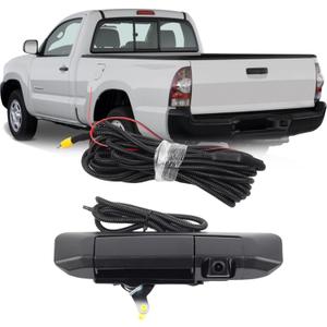 Dasbecan Tailgate Handle Rear View Backup Camera 6909004020 Compatible with Toyota Tacoma 2005-2015 Black Aftermarket Replacement Reverse Parking Liftgate Latch Handle Camera (RCA Connector)