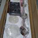 LOUSACE Bathroom Lighting Fixtures Black and Gold 6 Light Bathroom Vanity Light Over Mirror with Clear Glass Shades, Brushed Gold Socket Wall Vanity Lighting Fixtures for Bedroom Living Room