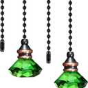 JOVITEC 2 Pieces Light Pull Chain Extension Ceiling Fan Pull Chain Ornaments Decorative 1 Meter Long Each(Green Color)
