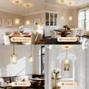 2 Pack Crystal Pendant Lights Kitchen Island - Modern Gold Pendant Light Mini Adjustable Hanging Pendant Lights for Kitchen Island Dining Room Foyer Hallway