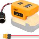 20V to 12V Step-Down Converter for Dewalt 20V Max for Power Battery Adapter Wheel, DC 12V 10A 120W Buck Converter Regulator for Golf Cart RC Car Truck Light & DIY (yellow)