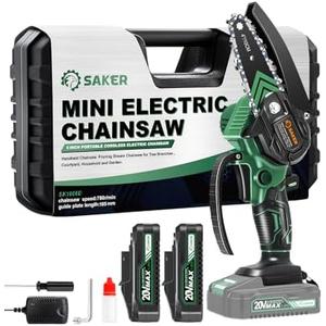 Saker Mini Chainsaw,2025 New Upgrade Electric Chainsaws,Portable Chain Saw Cordless Battery Powered,Small Handheld Chain Saws Pruning Shears Saw for Wood Tree Branches,Courtyard and Garden