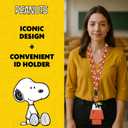 Peanuts Lanyard, ID Card and Badge Holder, Snoopy & Woodstock Doghouse, Multi