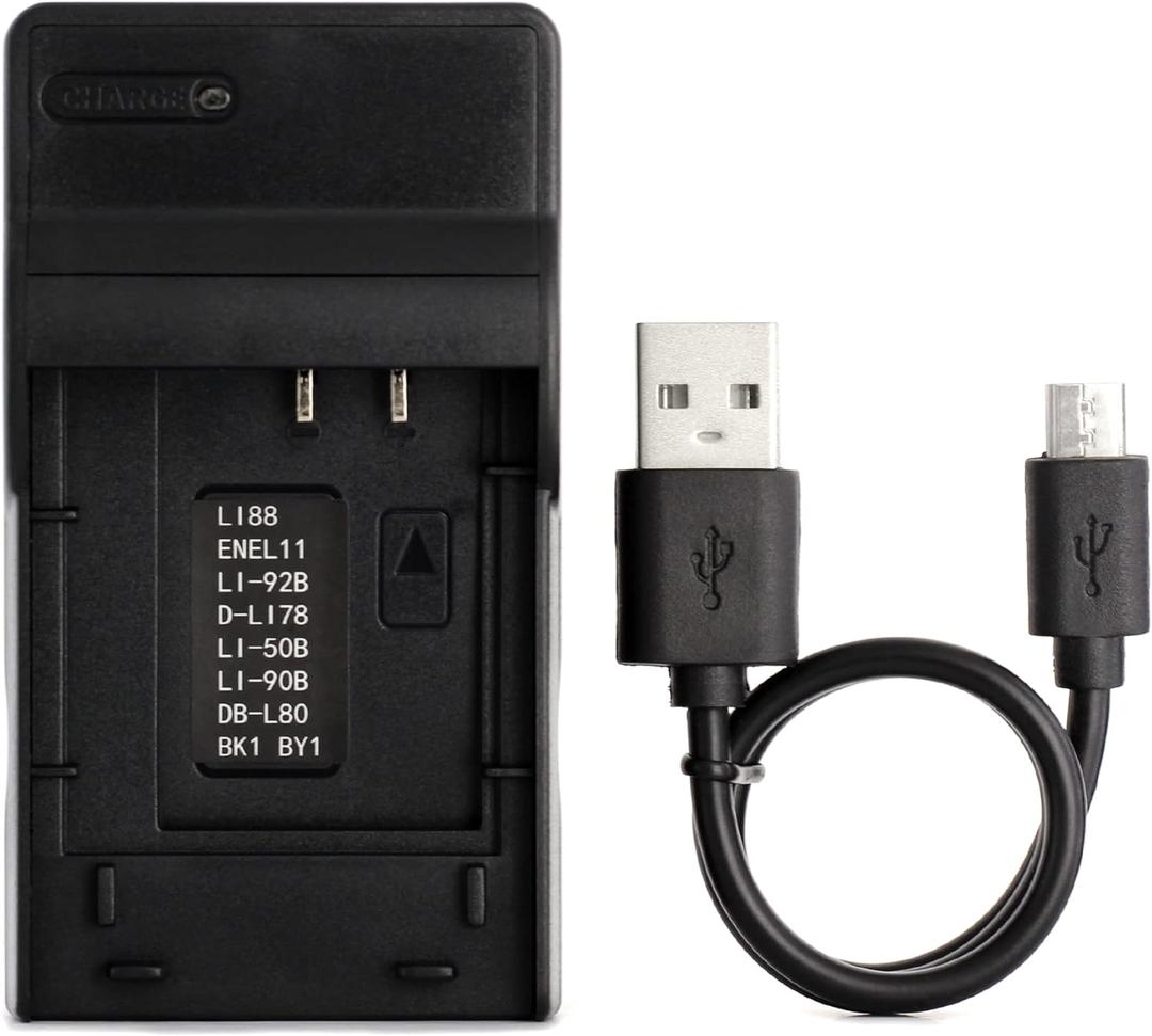 Norifon D-LI78 USB Charger for Pentax Optio L50, Optio M50, M60, Optio S1, V20, W60, W80 Camera and More