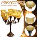 VIHOSE Bulk Set of 6 Gold 3.5" Peg Votive Holders with Rubber Gasket Glass Wholesale Candelabra Hurricane Glass Shades Votive Candleholder Cups for Stylish Home Decor
