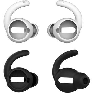 Anti-Slip Earhooks Soft Silicone Skin Compatible with Apple Headphone 2 & 1 Lightweight Sound Quality Enhancement for Headphones Outdoor Activities in-Ear EarHook 2 Pairs White & Black