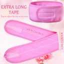 Hoteam 30 Pack Spa Headband Facial Esthetician Hair Wrap for Women Adjustable Makeup Sports Shower Stretch Towel with Tape(Pink)