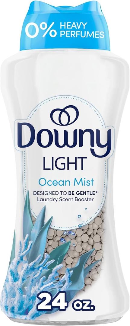 Downy Light Laundry Scent Booster Beads, Ocean Mist Scent, 24 OZ, In-wash fabric beads designed to be gentle with a light boost of scent, No Heavy Perfumes
