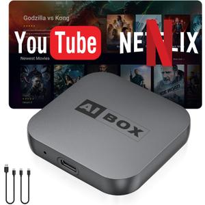 Wireless CarPlay Adapter, Car Adapter with Netflix Fast Car Video Plug & Play, Easy Setup, Supports Netflix/YouTube/TF Card Streaming Equalizers and More