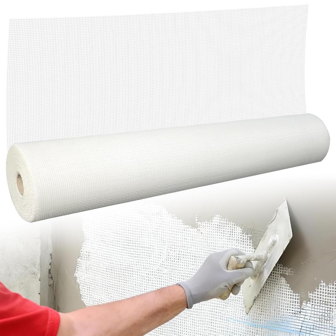 Fiberglass Mesh Roll 3.2x164 FT Plastering Mesh for Wall Crack Repair, Alkaline Resistant & Non-Adhesive 160g/m² Fibreglass Reinforcing Mesh Net for Plastering Interior Exterior Building Insulation