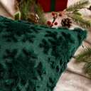 MIULEE Christmas Snowflake Decorative Throw Pillow Covers Set of 2,Soft Fluffy Faux Wool Winter Holiday Couch Pillows for Farmhouse Boho Home Decor Sofa Bed Porch Living Room 18x18 Inch Green