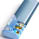 Vaydeer 7 Day Weekly Pill Organizer 2 Times a Day, Metal Am Pm Travel Pill Case, Large Capacity Twice Daily Cute Pill Box for Supplements, Pills, Vitamins and Medication (Blue)