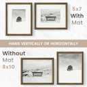 8x10 Solid Walnut Wood Picture Frame, Square Corner, Matted to 5x7, 8x10, 1p