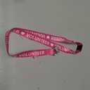 25 Pack Volunteer Lanyard with PVC Plastic Card Pass Volunteer Identification ID Badges Bulk Breakaway Lanyard for Activity, Fundraising, Church, School, Events(Pink)