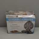 Baker's Friend Electric Quesadilla Maker with Extra Stuffing Design, 9.5 Inch with Easy Slice 6 Wedge, Non Stick Surface, Non-Slip Feet, Grilled Cheese Maker Machine, Graphite Black