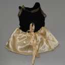Petitebella Plain Black Shirt Gold Tutu Puppy Dog Dress (Black, Medium)