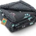 Luciphia Waterproof Pet Blankets for Couch Sofa Bed Cover Cat Liquid Pee Proof Washable Soft Fluffy Large Dog Blanket Reversible Furniture Protection Puppy Grey Paw Thicken Small40" x 28"