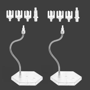 Flexible Arm Hobby Action Base Display Stand Compatible with Gundam MG HG RG 1/100 1/144 Scale Figure Model (2Pcs Clear)