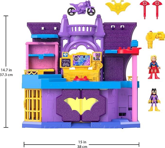 Fisher-Price Imaginext DC Super Friends Preschool Toy Batgirl Hero Hideout Playset with 2 Figures & 5 Accessories for Kids Ages 3+ Years