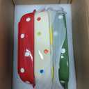 AVLA Set of 4 Ceramic Small Casserole Dishes, 7"x5" Porcelain Roasting Lasagna Pan, Individual Casserole Dishes Bakeware with Handle Rectangular Dish, Ceramic Baking Dish for Oven, 20 Oz, Polka Dot, Assorted Color